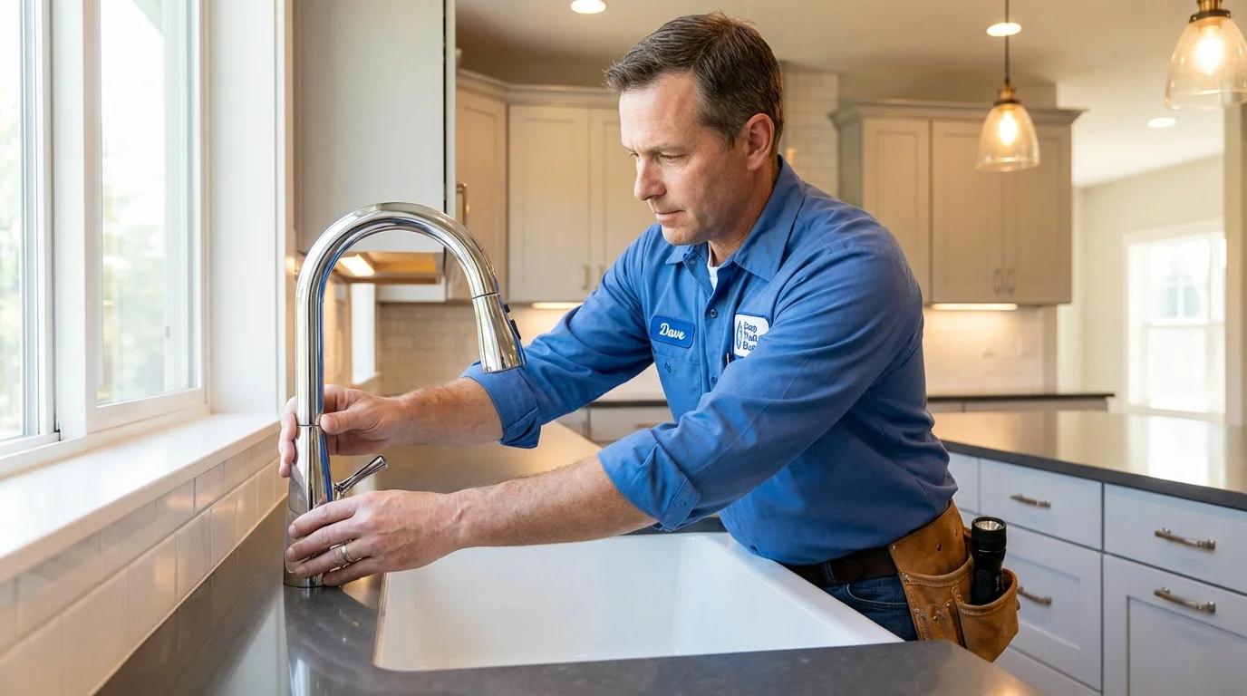 Kitchen faucet installation by Johns Plumbing LLC in Bethel
