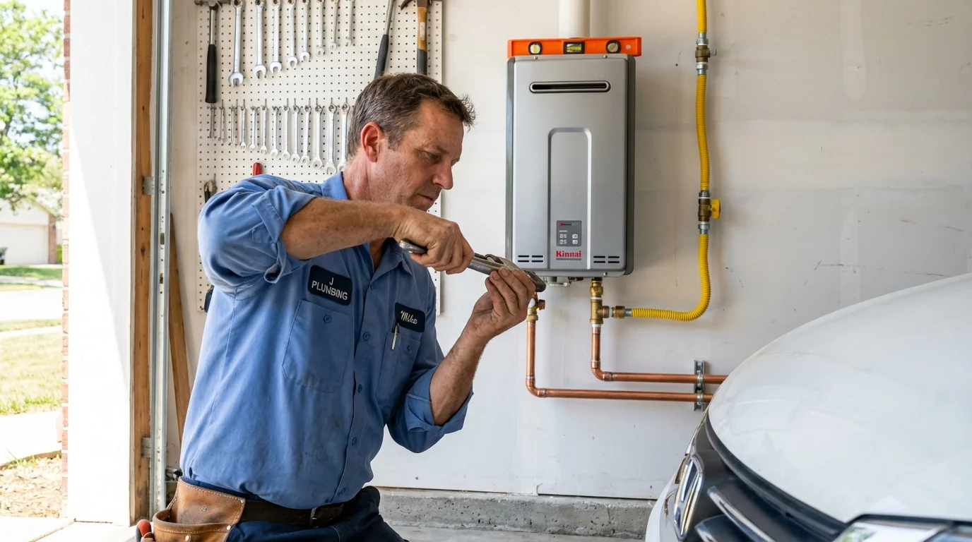 Tankless water heater installation by a Johns Plumbing LLC plumber in Bethel